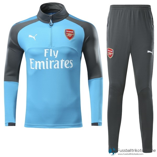 Arsenal Trainingsanzug 2017-18 Blau Grau Fussballtrikots Günstig